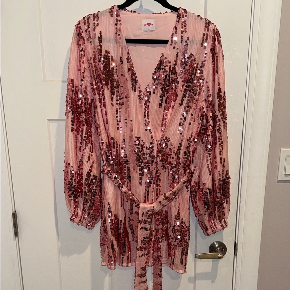 Buddy Love Pink Sequin Mini Dress